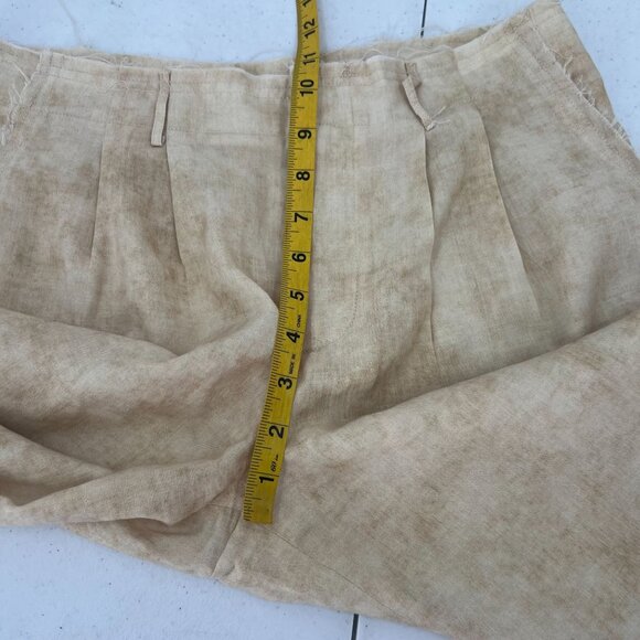 ZARA XS 100% Lyocell Wide Leg Pants Beige Flowy Pleated Trousers - Picture 6 of 9